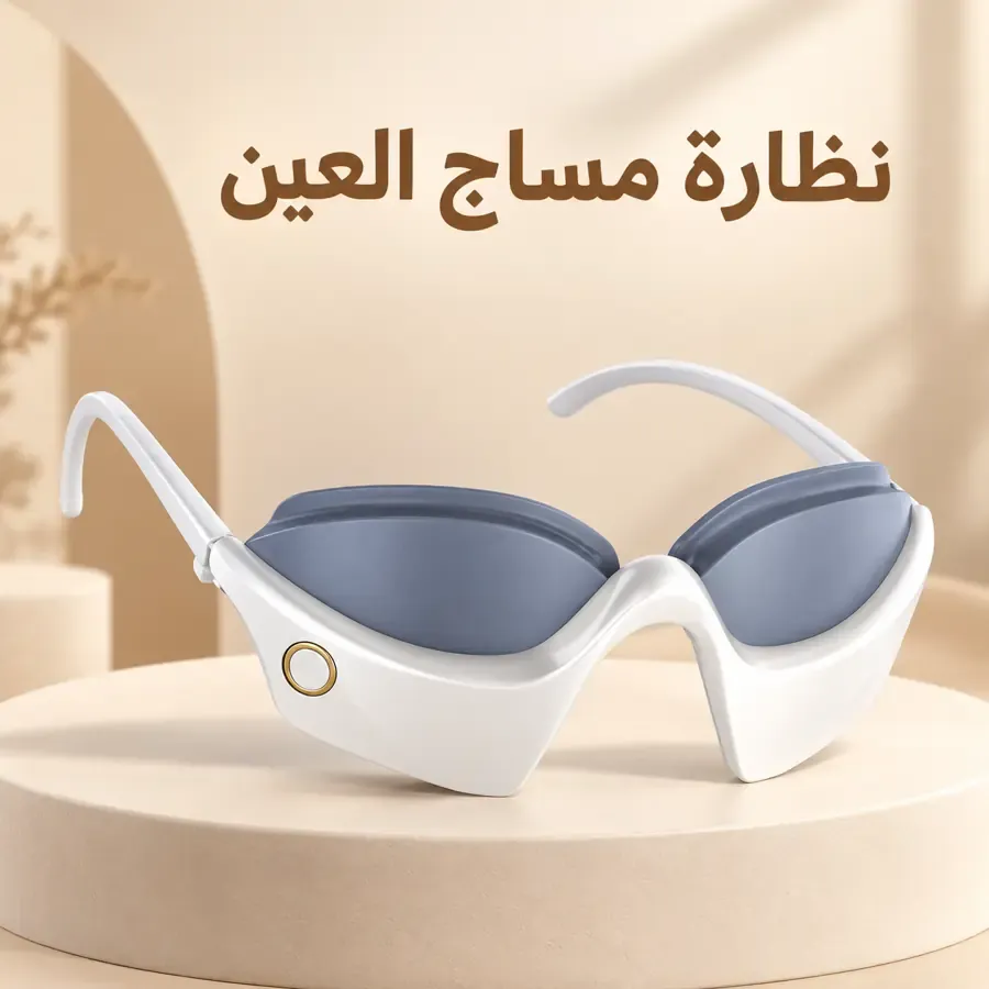 نظارة مساج العين بالتسخين والاهتزاز — أبيض
